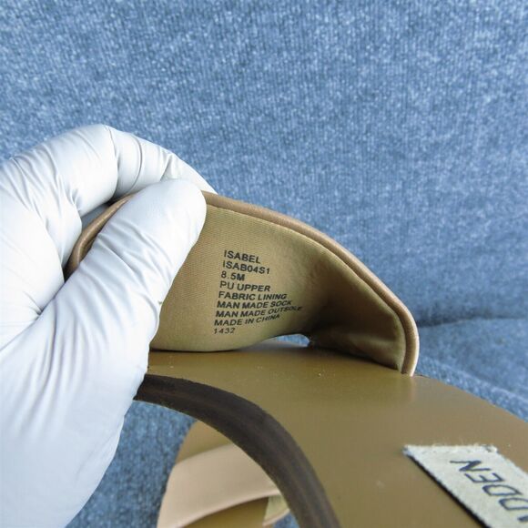 Steve Madden Isabel Women Slide Sandal‎ Shoes Size 8.5 Medium Beige Synthetic - Picture 7 of 10